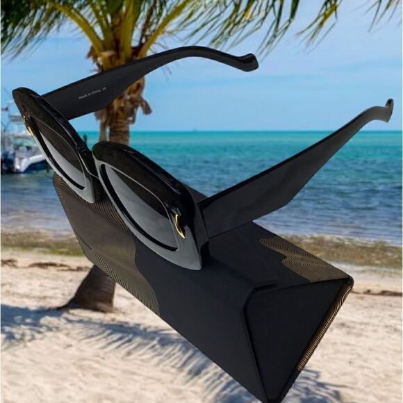 SUNGLASSES JACKIE LUXURY STYLE CHUNKY FRAME UV400 TO PROTECT YOUR EYES - Picture 2 of 2